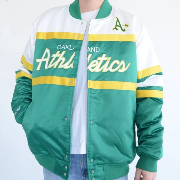 Mitchell  & Ness Cooperstown Collection Oakland Athletics MLB Green White & Gold - Picture 2 of 16